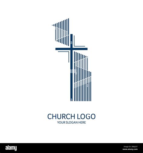 Church Logo Christian Symbols Cross Of The Lord And Savior Jesus Christ Stock Vector Image