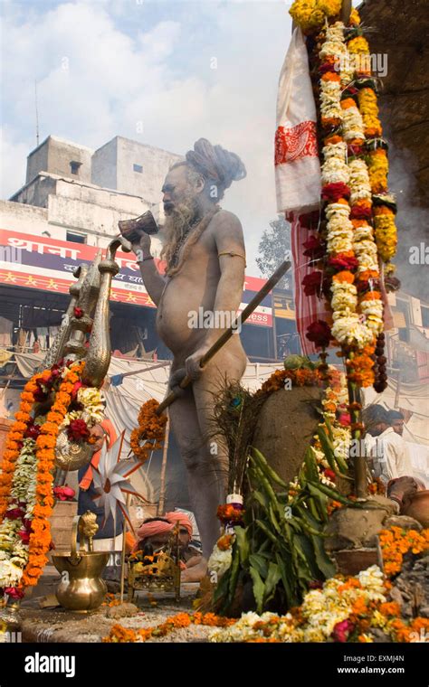 Hindu Saint Naga Baba Shivdasgiri Warping Penis In Trishul Rod In