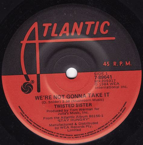 Twisted Sister - We're Not Gonna Take It (1984, Vinyl) | Discogs