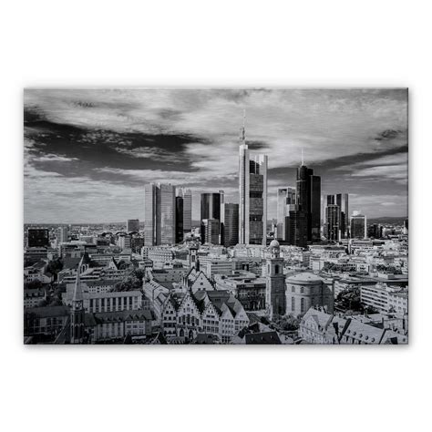 Alu Dibond Mit Silbereffekt Frankfurter Skyline Von K L Wall Art