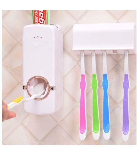 New Automatic Toothpaste Dispenser With Toothbrush Holder Set Wall