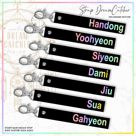 Gantungan Holographic Strap Keychain Kpop Dreamcatcher Dami Jiu Siyeon