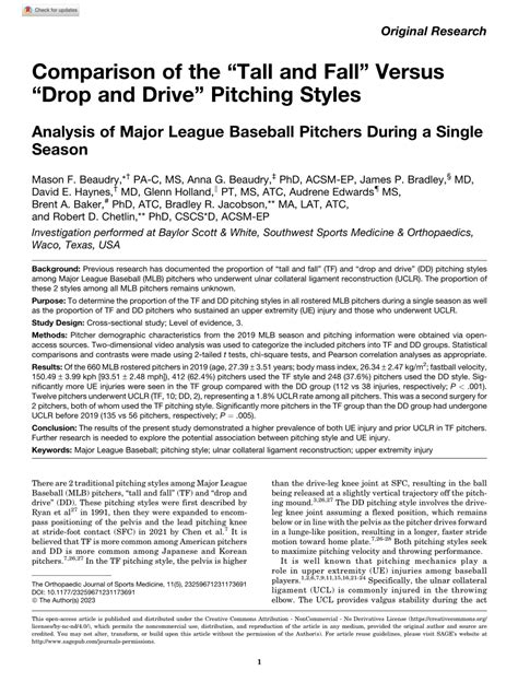 Pdf Comparison Of The Tall And Fall” Versus Drop And Drive