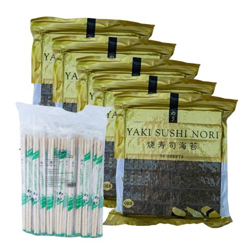 Alga Yaki Sushi Nori Gold 5 Pacotes De 140g 50 Folhas Kit 5