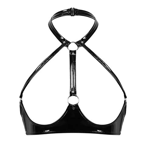 Soutien Gorge En Latex Sans Manches Pour Femmes Lingerie Sexy Seins