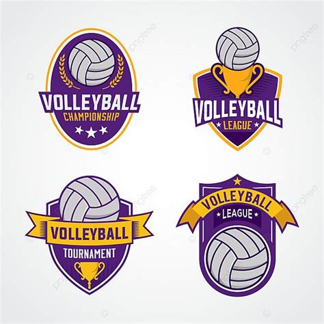 Juego De Voleibol Dise Os De Logotipos Con Escudo Descarga Gratuita De