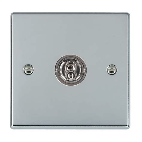 Hamilton Hartland Bright Chrome 1 Gang 20AX Double Pole Toggle Switch