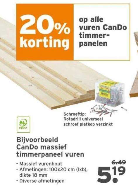 20 Korting Op Alle Vuren CanDo Timmerpanelen Aanbieding Bij GAMMA