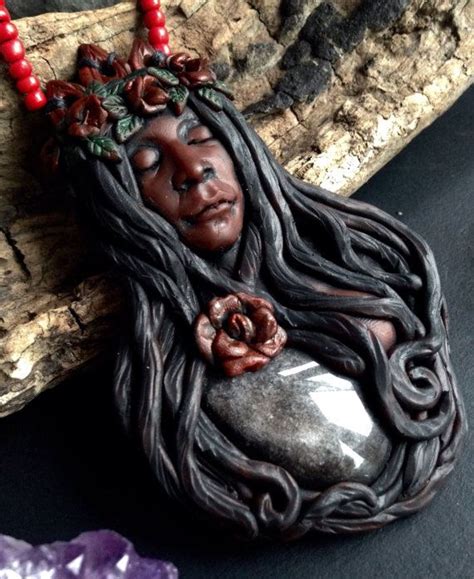 Pele Goddess Of Volcanoes Goddess Necklace With Silver Sheen Etsy