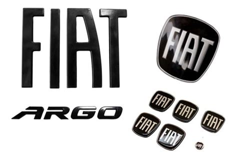 Kit Emblemas Fiat Argo Precision Preto Black Piano Parcelamento Sem