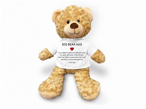 Long Distance T Bear Hug Thinking Of You Bear Get Well Etsy