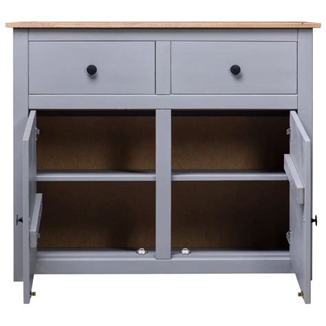 Sideboard Grau 93x40x80 Cm Kiefernholz Panama Weddig