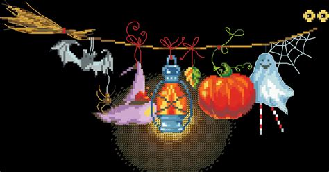 Cross Stitch Pattern Witches' Attic Halloween Cross - Etsy