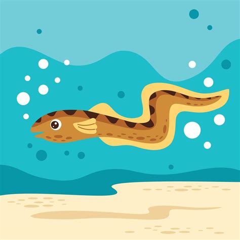 Cartoon Drawing Of An Eel 13539497 Vector Art At Vecteezy