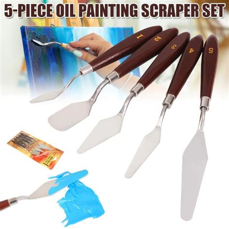 5 In 1 Stainless Steel Spatula Palette Knife Painting Mixing Scraper