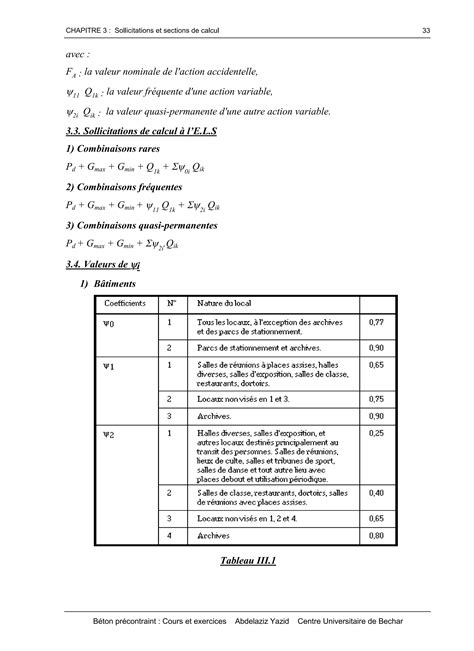 Béton précontraint cours et exercices yazid bechar PDF