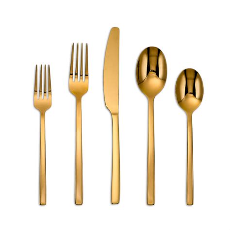 Cambridge Silversmiths Beacon Gold Mirror Piece Flatware Set