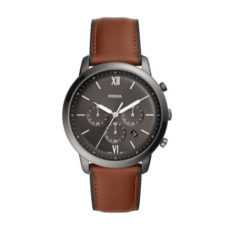 Fossil Men S Neutra Chronograph Smoke Tone Stainless Steel Watch