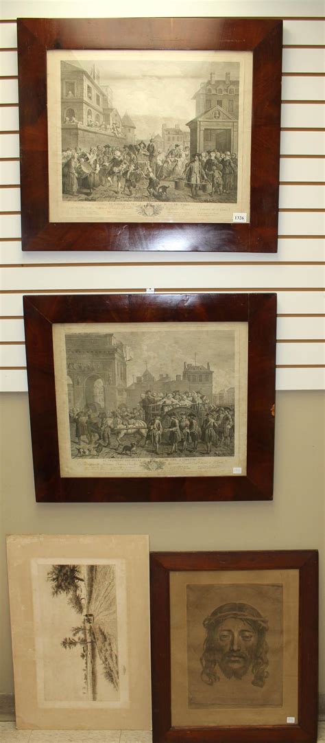 Lot - 4 PRINTS: ENGRAVINGS AND ETCHINGS