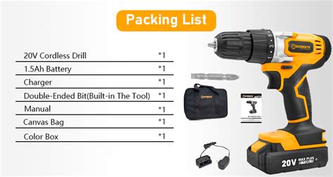 Worksite 20v Cordless Drill Screwdriver Diy Wood Home Use Hand Drilling Machine Lithium Ion