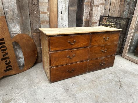 Antique Victorian Pine Bank Of Drawers Linen Cupboard C 1870 Belvoir