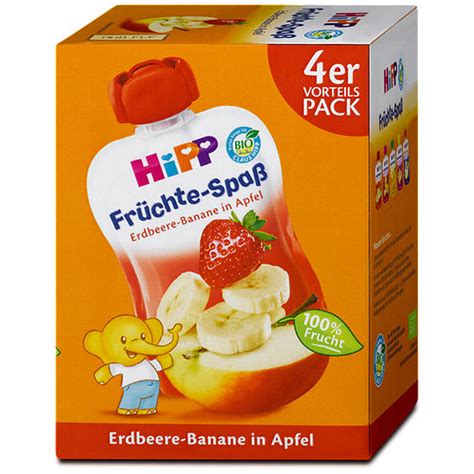 Hipp Früchte Spaß Erdbeere Banane in Apfel Fruchtbreie