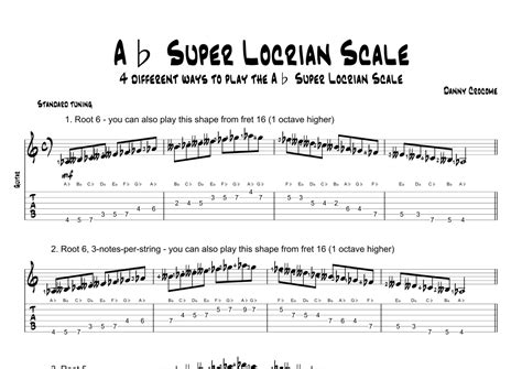 Ab Super Locrian Scale Ways To Play By Traditional Sheet Music For