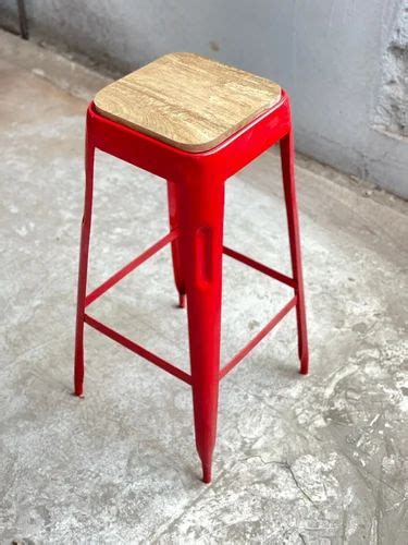 Desert Oak Powder Coated Iron Stool Size X X At Rs In