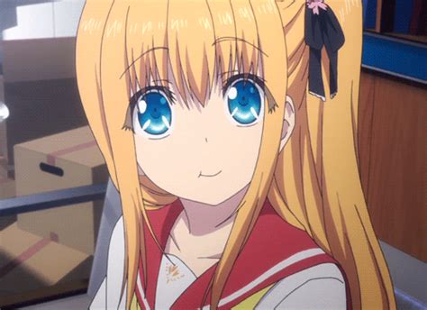 Safebooru 1girl T Blinking Blonde Hair Blue Eyes Charlotte Anime Chewing  Hair Bow