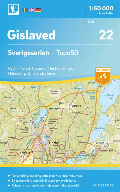 022 Gislaved 1 50 000 Sverigeserien Topo50 Geobuchhandlung