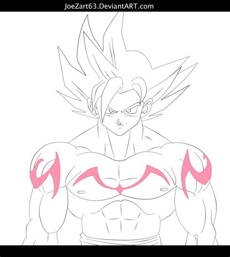 Goku Super Saiyajin God Lineart By Joezart On Deviantart