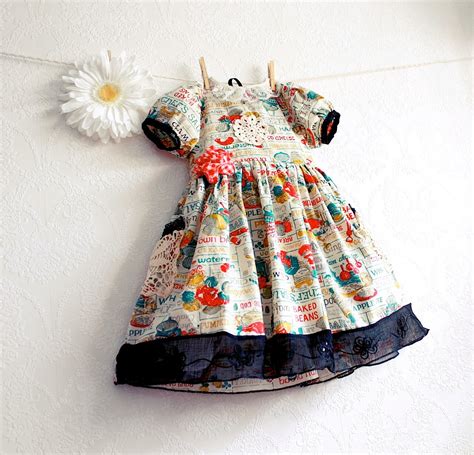 Vintage Style Girls Dress 5t Toddler Clothing Retro Print