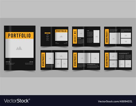 Portfolio template minimalist photography design Vector Image