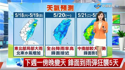 【婷育氣象報報】週末溫暖悶熱 各地雲量稍多偶有陽光│中視午間氣象 20240518 Youtube