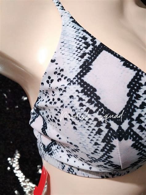 Bnew W Tag Pinkish Gray 2pc Bikini Snakeskin Swimsuit Highwaist Bikini Bottom Sexy Bikini Sexy