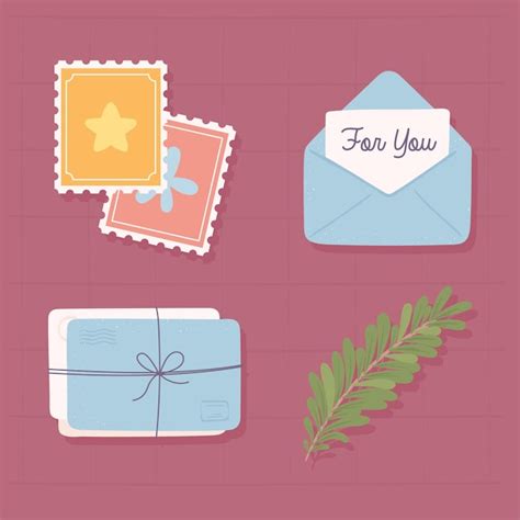 premium vector letters post stamp