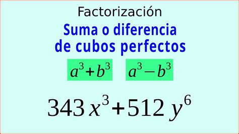 Suma O Diferencia De Cubos Perfectos No Factorizaci N Youtube