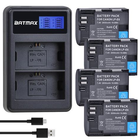 Batmax Mah Lp E Lcd Usb Canon Eos Ds R D Mark Ii D