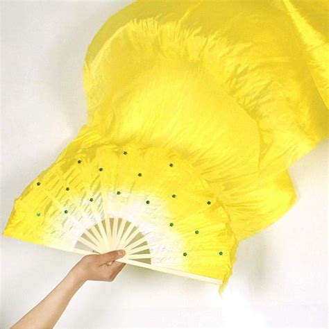 Dance Fan, Hand Made Belly Dance Dancing Silk Bamboo Long Fans for