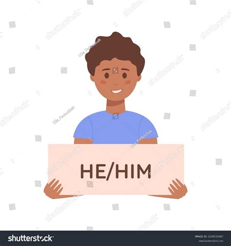 Gender Pronouns Boy Holding Sign Gender Stock Vector (Royalty Free ...