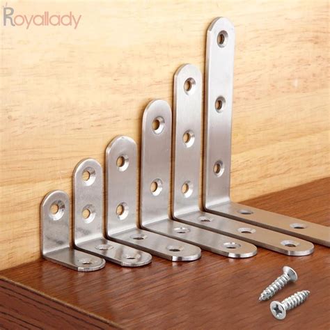 4pc Stainless Steel Corner Braces Brackets Right Angle L Shape Brace