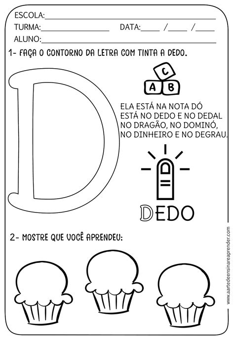 Atividade Pronta Alfabeto Letra D A Arte De Ensinar E Aprender