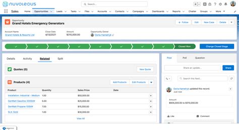 split revenue  product mix  opportunity product splits nuvoleous