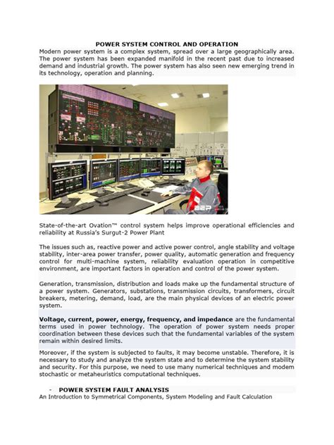 power system control  operation  electrical engineering