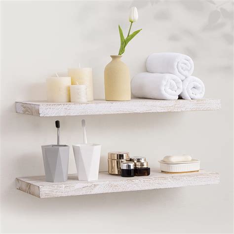 Amazon Axeman Floating Shelves Inch Deep Rustic Solid Elm Wood