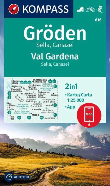 Kompass Wanderkarte Gr Den Val Gardena Sella Canazei