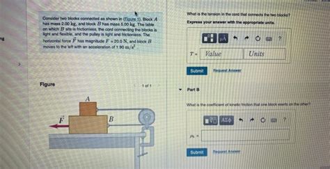 Solved Consider Two Blocks Connected As Shown In Figure 1 Chegg