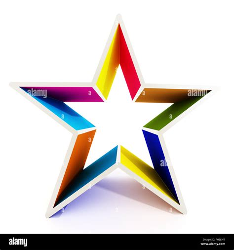 Multi Colored Star Shape Isolated On White Background Stock Photo Alamy