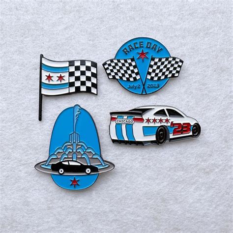 Chicago NASCAR Enamel Pin the Race is ON Four Slick Designs to ...