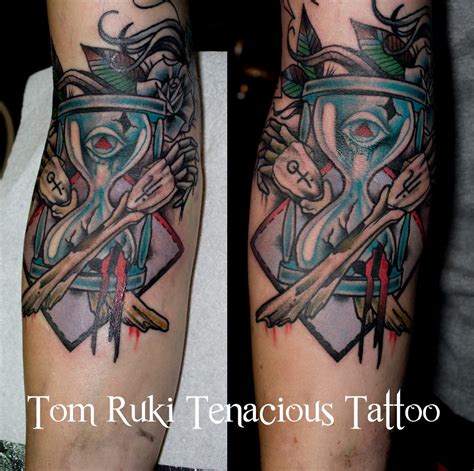 Hourglass Custom Tattoo Design By Tom Ruki For Bookings An Flickr